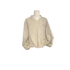 Chaparral Pullover Wind Jacket Pockets Cinch Adjust Waist Side Zipper Cream XXL‎